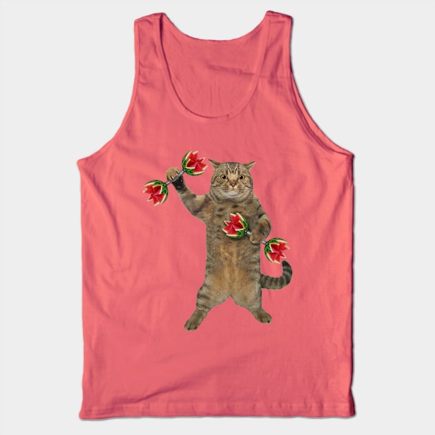 cat curling Tank Top by The Enthousiaste